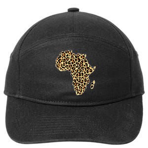 Leopard Print African Map Of Africa 7-Panel Snapback Hat