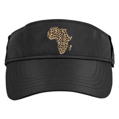 Leopard Print African Map Of Africa Adult Drive Performance Visor