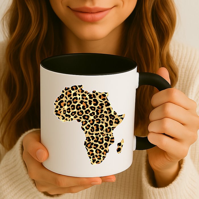 Leopard Print African Map Of Africa Mug