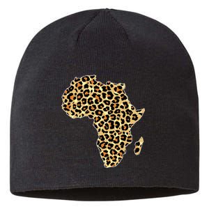 Leopard Print African Map Of Africa Sustainable Beanie