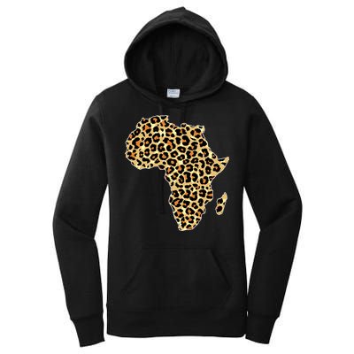 Leopard Print African Map Of Africa Women's Pullover Hoodie