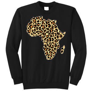 Leopard Print African Map Of Africa Tall Sweatshirt