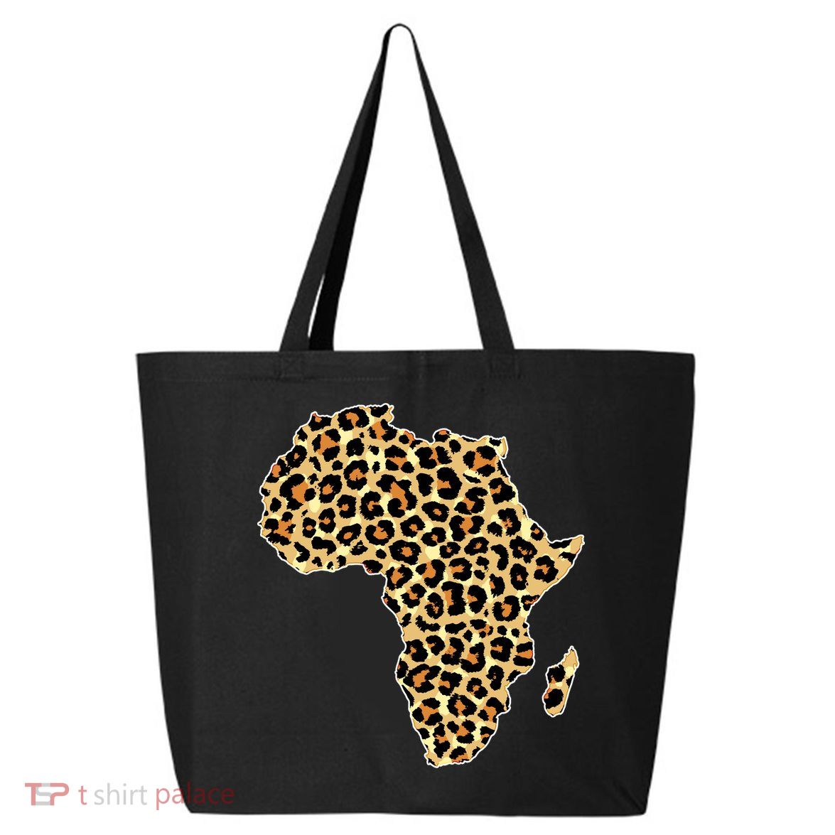 Leopard Print African Map Of Africa 25L Jumbo Tote