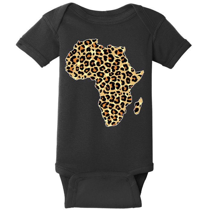Leopard Print African Map Of Africa Baby Bodysuit