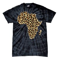 Leopard Print African Map Of Africa Tie-Dye T-Shirt