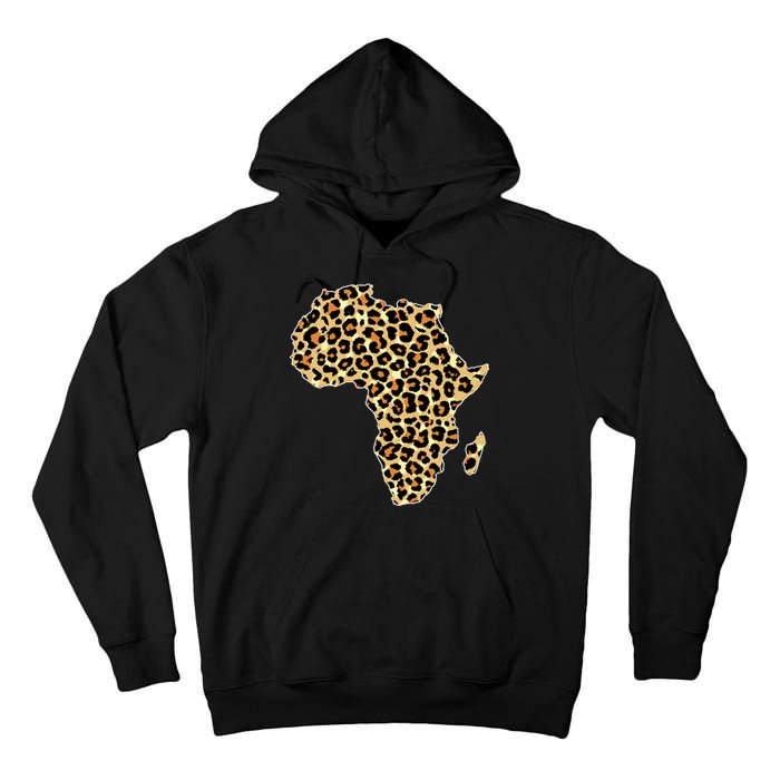 Leopard Print African Map Of Africa Tall Hoodie