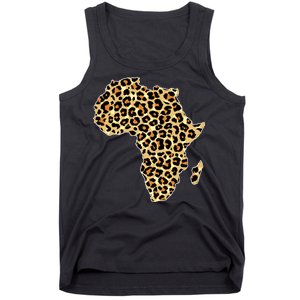 Leopard Print African Map Of Africa Tank Top