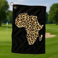 Leopard Print African Map Of Africa Golf Towel