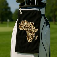Leopard Print African Map Of Africa Golf Towel