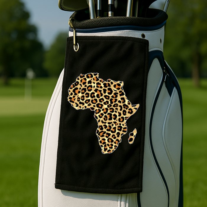 Leopard Print African Map Of Africa Golf Towel