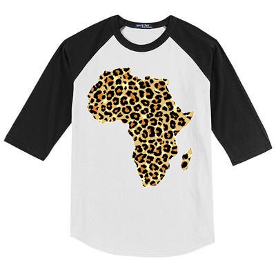 Leopard Print African Map Of Africa Kids Colorblock Raglan Jersey