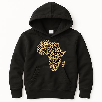 Leopard Print African Map Of Africa Kids Hoodie