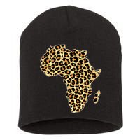 Leopard Print African Map Of Africa Short Acrylic Beanie