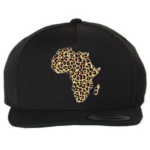 Leopard Print African Map Of Africa Wool Snapback Cap