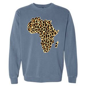 Leopard Print African Map Of Africa Garment-Dyed Sweatshirt