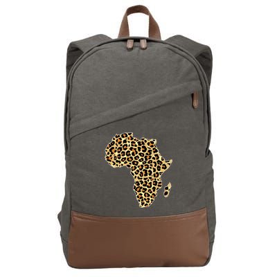 Leopard Print African Map Of Africa Cotton Canvas Backpack