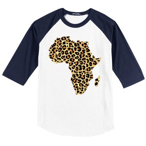 Leopard Print African Map Of Africa Baseball Sleeve Shirt