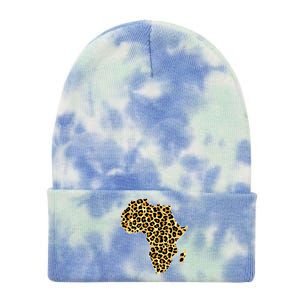 Leopard Print African Map Of Africa Tie Dye 12in Knit Beanie