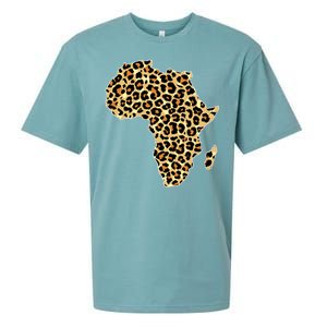 Leopard Print African Map Of Africa Sueded Cloud Jersey T-Shirt