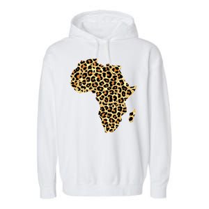 Leopard Print African Map Of Africa Garment-Dyed Fleece Hoodie