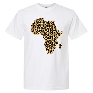 Leopard Print African Map Of Africa Garment-Dyed Heavyweight T-Shirt