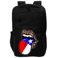 Leopard Print Lips with American Flag Impact Tech Backpack