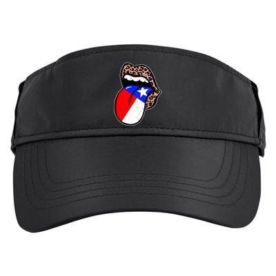 Leopard Print Lips with American Flag Adult Drive Performance Visor