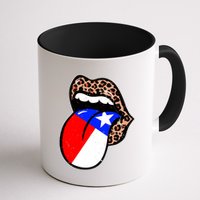 Leopard Print Lips with American Flag Mug
