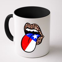 Leopard Print Lips with American Flag Mug