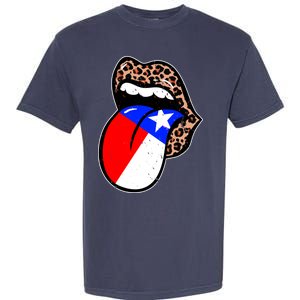 Leopard Print Lips with American Flag Garment-Dyed Heavyweight T-Shirt