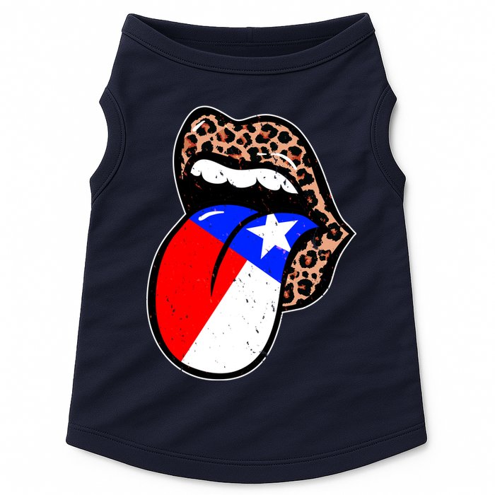 Leopard Print Lips with American Flag Doggie Tank