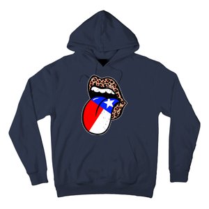 Leopard Print Lips with American Flag Hoodie