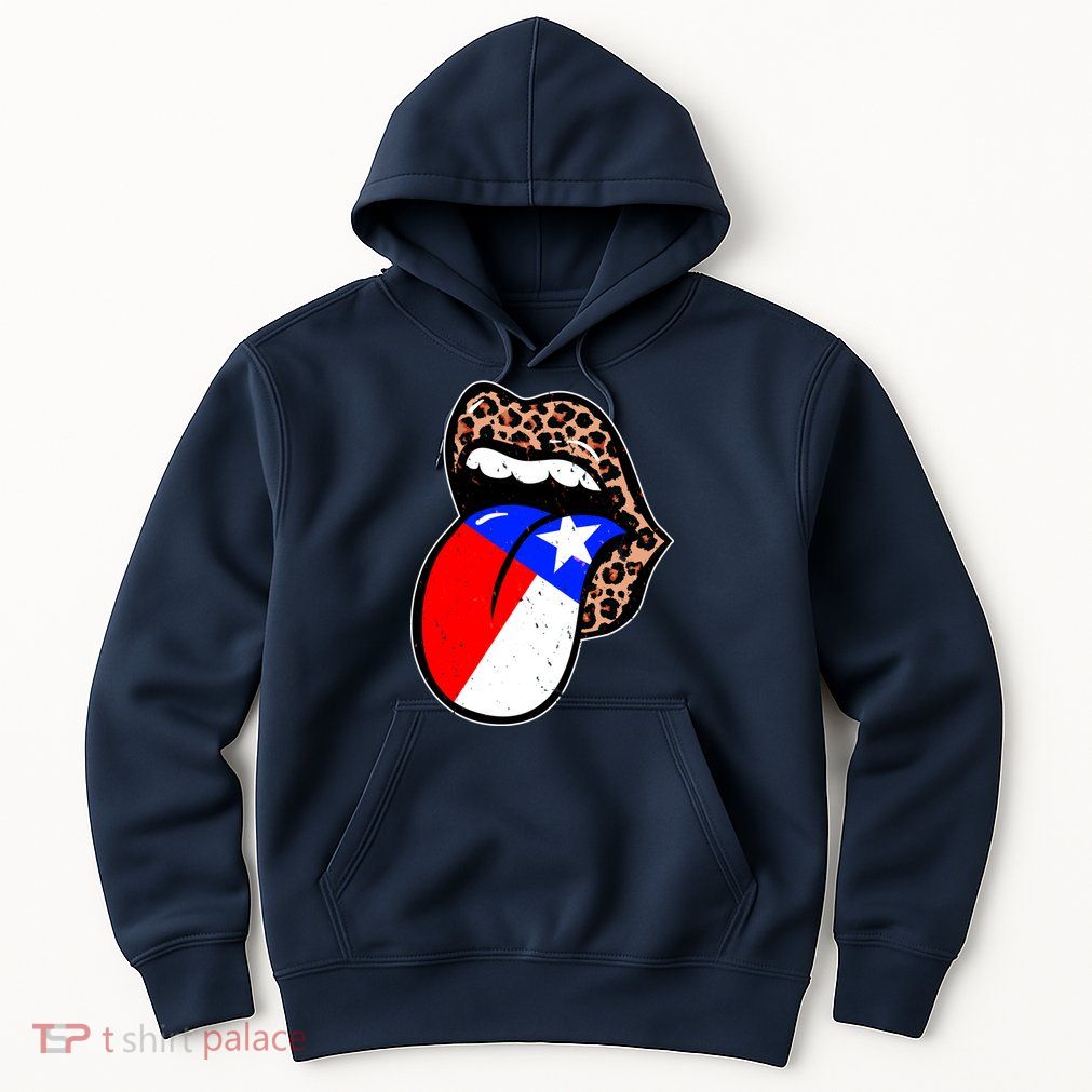 Leopard Print Lips with American Flag Hoodie