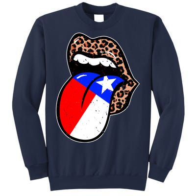 Leopard Print Lips with American Flag Sweatshirt