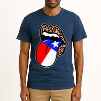 Leopard Print Lips with American Flag Tall T-Shirt