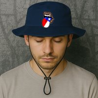 Leopard Print Lips with American Flag Bucket Hat