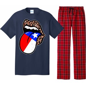 Leopard Print Lips with American Flag Pajama Set