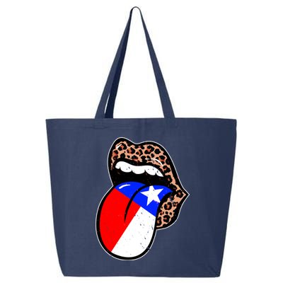 Leopard Print Lips with American Flag 25L Jumbo Tote