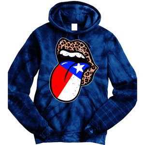 Leopard Print Lips with American Flag Tie Dye Hoodie