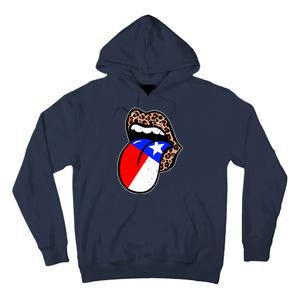 Leopard Print Lips with American Flag Tall Hoodie