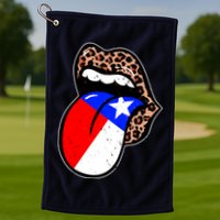 Leopard Print Lips with American Flag Golf Towel