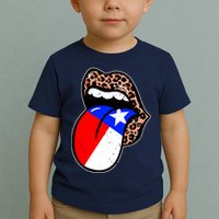 Leopard Print Lips with American Flag Toddler T-Shirt
