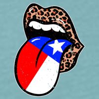 Leopard Print Lips with American Flag Sueded Cloud Jersey T-Shirt