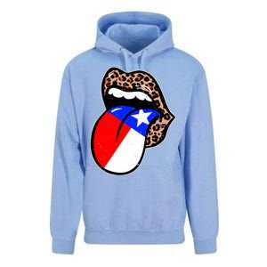 Leopard Print Lips with American Flag Unisex Surf Hoodie