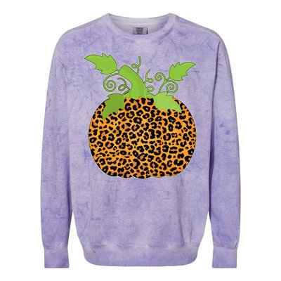 Leopard Print Pumpkin Colorblast Crewneck Sweatshirt