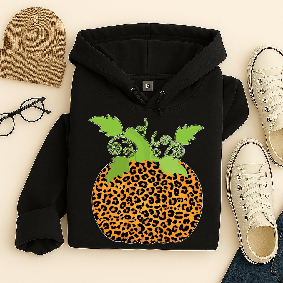 Leopard Print Pumpkin Hoodie