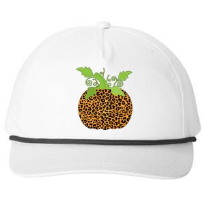 Leopard Print Pumpkin Snapback Five-Panel Rope Hat