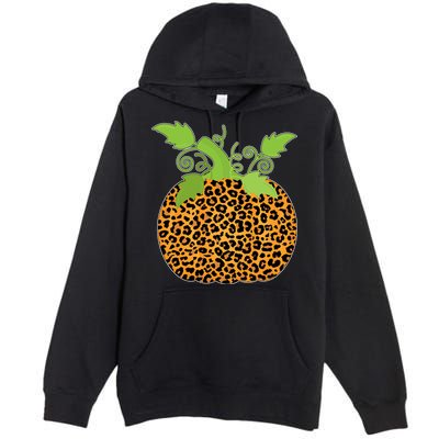 Leopard Print Pumpkin Premium Pullover Hoodie