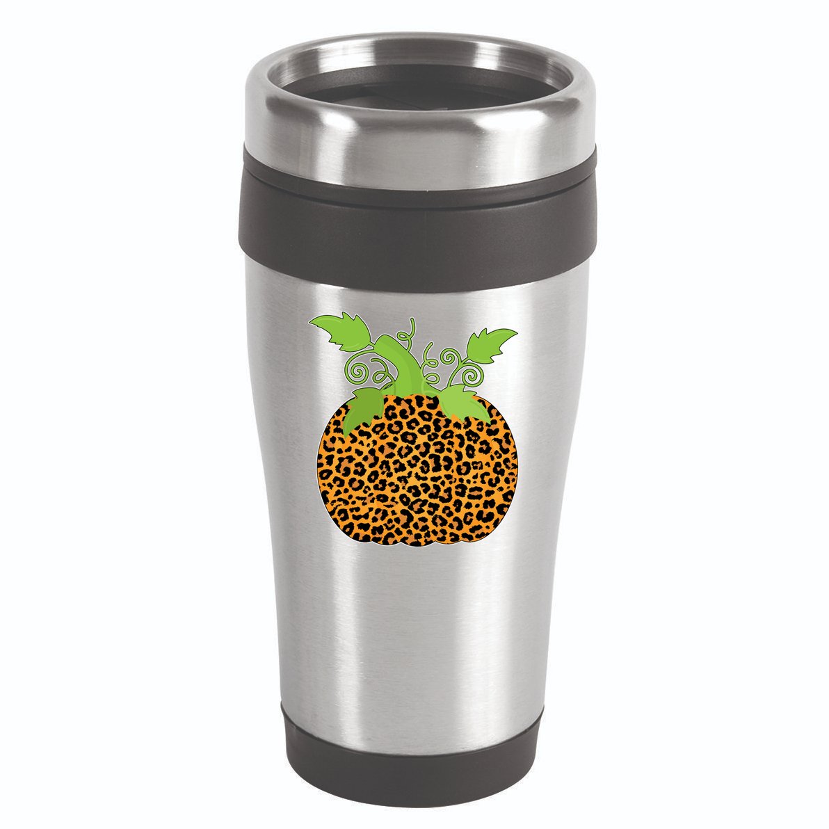 Leopard Print Pumpkin 16oz Travel Tumbler