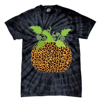 Leopard Print Pumpkin Tie-Dye T-Shirt